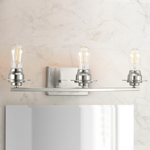 Debut Brushed Nickel 3-Light Bathroom Light by Progress Lighting