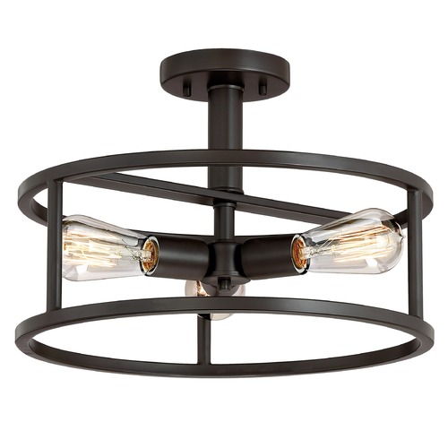 New Harbor Semi-Flush Mount in Western Bronze by Quoizel Lighting