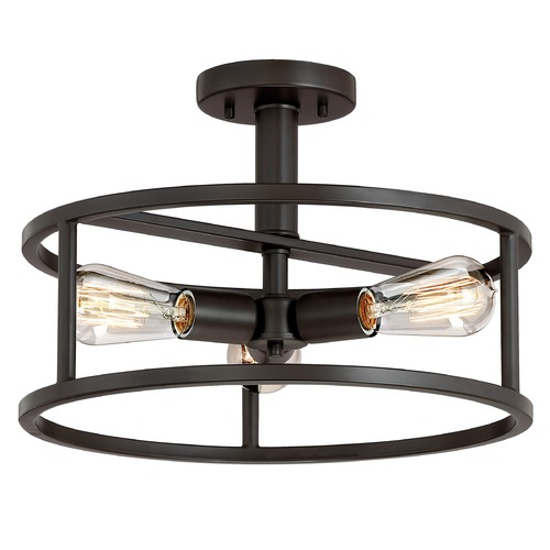 Quoizel Lighting New Harbor Semi-Flush Mount in Western Bronze by Quoizel Lighting NHR1715WT