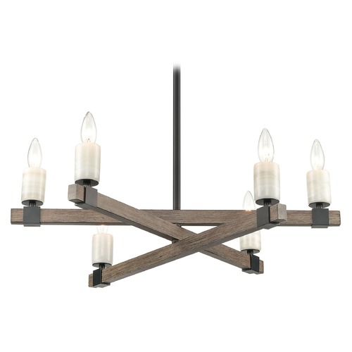 Elk Lighting Elk Lighting Stone Manor Aspen, Matte Black Chandelier 15464/6