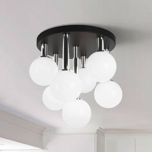 Stellar Black & Chrome Semi-Flush Mount by Matteo Lighting
