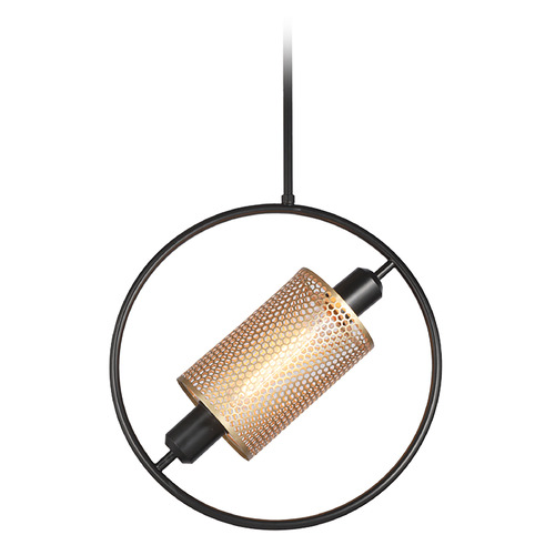 Eurofase Lighting Seamore 15-Inch Pendant in Black & Gold by Eurofase Lighting 37108-014