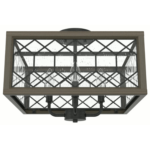 Hunter Fan Company Chevron Rustic Iron & French Oak Semi-Flush Mount by Hunter Fan Company 19377