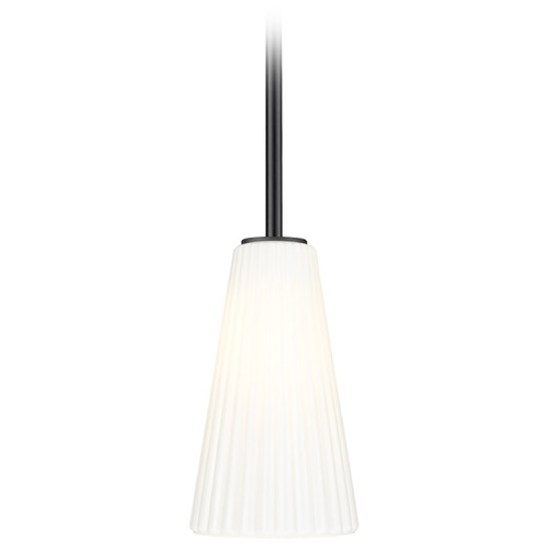 Z-Lite Z-Lite Farrell Matte Black Mini-Pendant Light with Conical Shade 3043P6-ROD-MB