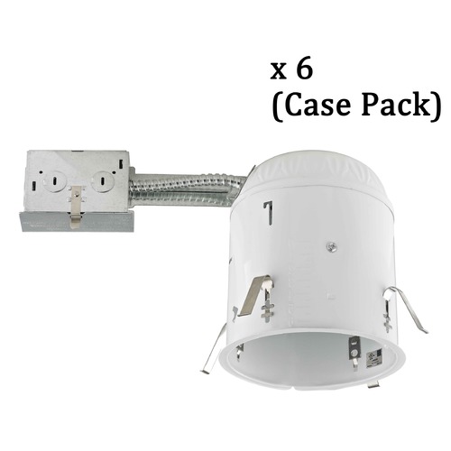 Recesso Lighting by Dolan Designs 6-Inch Remodel E26 Recessed Can Light Non-IC Flat Ceiling Case Pack of 6 TC6R-CASE