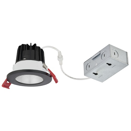 Recesso Lighting by Dolan Designs 2'' LED Canless 8W Black/Spun Nickel Recessed Downlight 3000K IC Rated By Recesso RL02-08W38-30-W/SN BAFFLE TRM
