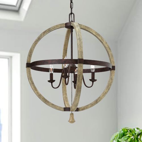 Middlefield 24-Inch Wide Orb Chandelier in Iron Rust & Weathered Ash by Fredrick Ramond