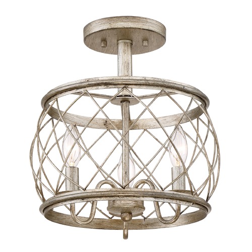 Quoizel Lighting Dury Century Silver Leaf Semi-Flush by Quoizel Lighting RDY1712CS