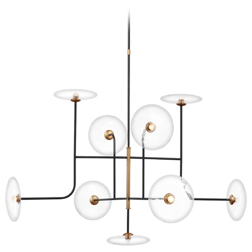 Visual Comfort Signature Collection Ian K. Fowler Calvino Arched Chandelier in Aged Iron by Visual Comfort Signature S5693AIHABCG