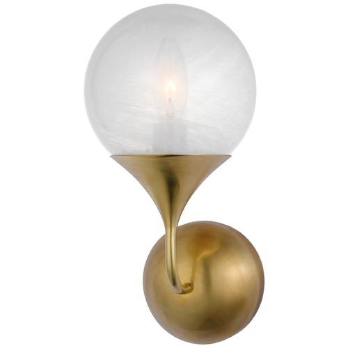 Visual Comfort Signature Collection Aerin Cristol Single Sconce in Antique Brass by Visual Comfort Signature ARN2404HABWG