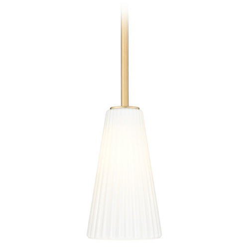 Z-Lite Z-Lite Farrell Modern Gold Mini-Pendant Light with Conical Shade 3043P6-ROD-MGLD