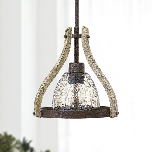 Fredrick Ramond Middlefield 12-Inch Iron Rust & Weathered Ash Mini Pendant by Fredrick Ramond FR40577IRR