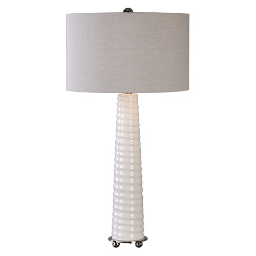 Uttermost Lighting Uttermost Mavone Gloss White Table Lamp 27135-1