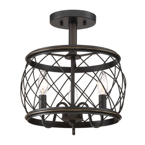 Quoizel Lighting Dury Palladian Bronze Semi-Flush by Quoizel Lighting RDY1712PN