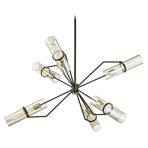 Troy Lighting Raef Textured Bronze Brushed Brass Chandelier by Troy Lighting F6318