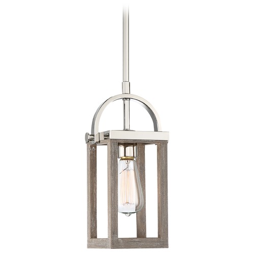 Nuvo Lighting Bliss Driftwood & Polished Nickel Pendant by Nuvo Lighting 60/6484