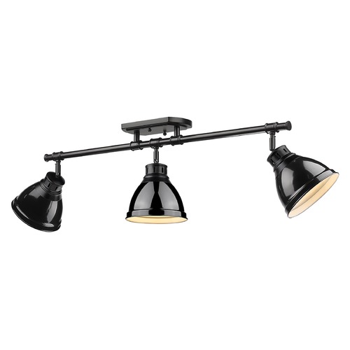 Duncan Track Light in Matte Black & Black by Golden Lighting