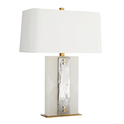 Uriah Table Lamp in Alabaster, Smoke & Brass by Arteriors Home