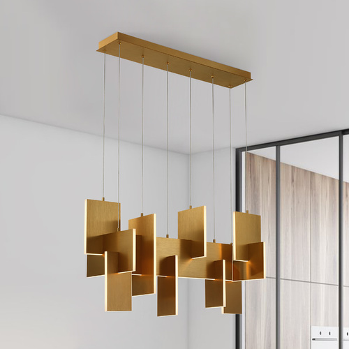 Coburg Gold LED Multi-Light Pendant by Eurofase Lighting
