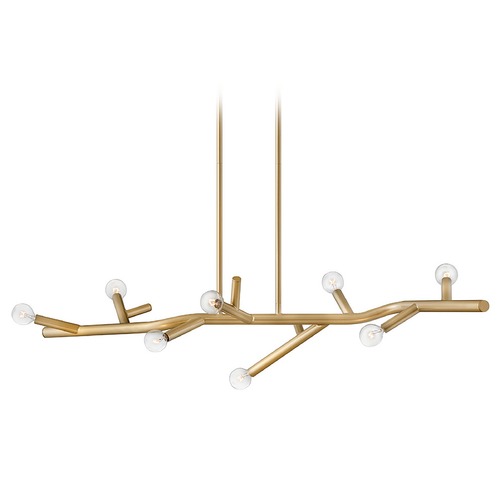 Hinkley Twiggy 8-Light Linear Chandelier in Light Brass by Hinkley Lighting 37095LB