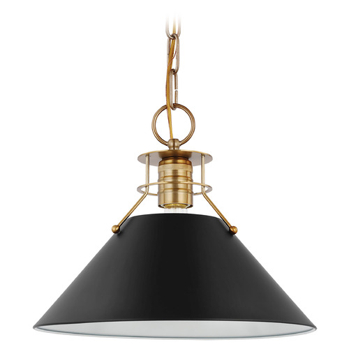 Nuvo Lighting Outpost Medium Pendant in Burnished Brass & Black by Nuvo Lighting 60-7523