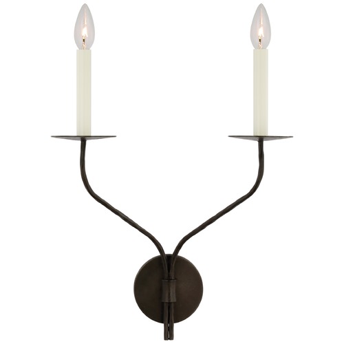 Ian K. Fowler Belfair Double Sconce in Aged Iron by Visual Comfort Signature