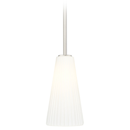 Z-Lite Z-Lite Farrell Brushed Nickel Mini-Pendant Light with Conical Shade 3043P7-ROD-BN