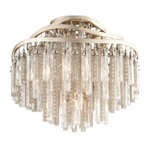 Corbett Lighting Corbett Lighting Chimera Tranquility Silver Leaf Semi-Flushmount Light 176-34