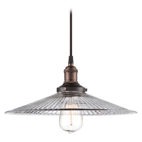 Pendant with Clear Glass in Rustic Bronze by Nuvo Lighting