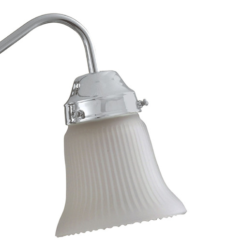 White Ribbed Frost Bell Glass Shade