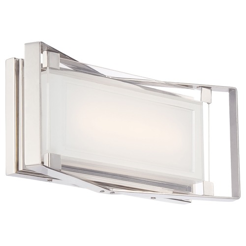 Crystal Clear LED Bathroom Light in Polished Nickel by George Kovacs