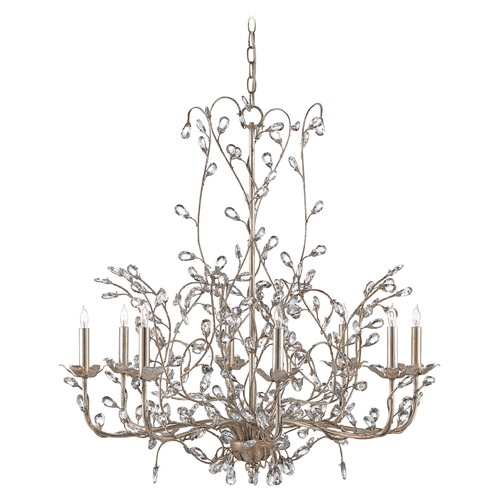 Crystal Bud 33-Inch Chandelier in Silver Granello by Currey & Company