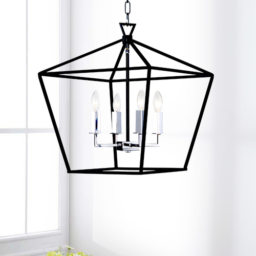 Abode Black & Polished Nickel Pendant by Maxim Lighting