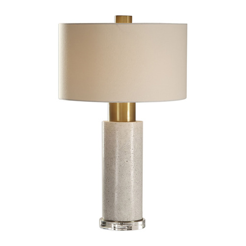 Uttermost Lighting The Uttermost Company Vaeshon Bleached Wash & Brushed Brass Table Lamp with Drum Shade 27854