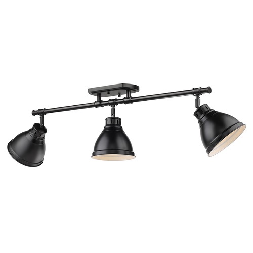 Golden Lighting Duncan Track Light in Matte Black by Golden Lighting 3602-3SFBLK-BLK