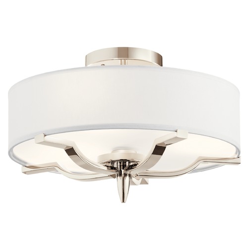 Kichler Lighting Kinsey 3-Light Polished Nickel Semi-Flush Mount by Kichler Lighting 44314PN