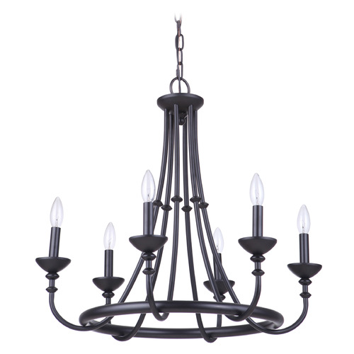 Craftmade Lighting Marlowe Flat Black Chandelier by Craftmade Lighting 53726-FB