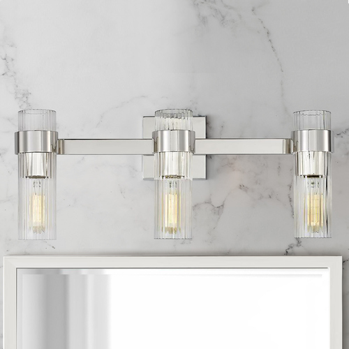 Chapman & Meyers 22.50-Inch Geneva Polished Nickel Bath Vanity Light by Visual Comfort Studio