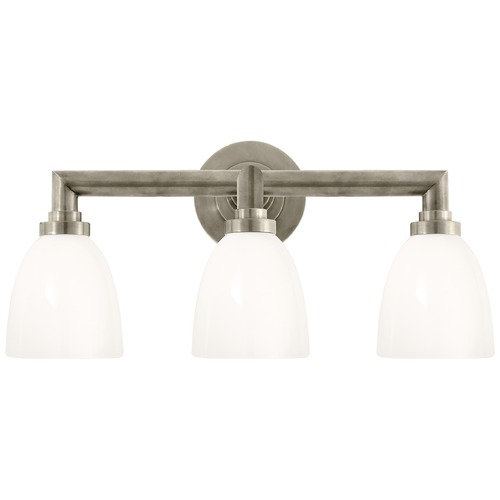 E.F. Chapman Wilton 3-Light Bath Light in Nickel by Visual Comfort Signature