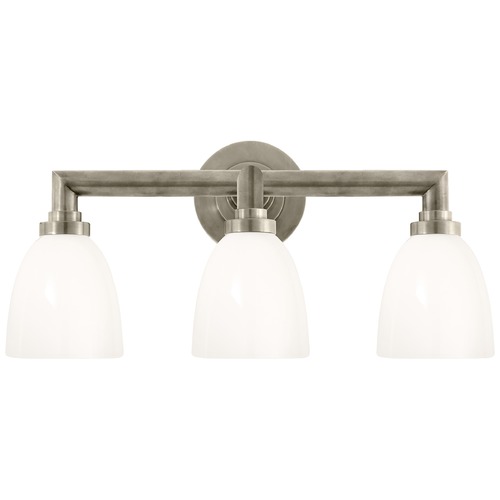 Visual Comfort Signature Collection E.F. Chapman Wilton 3-Light Bath Light in Nickel by Visual Comfort Signature SL2843ANWG