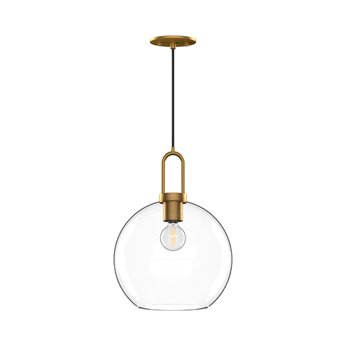 Alora Lighting Soji Aged Gold Mini-Pendant Light with Globe Shade