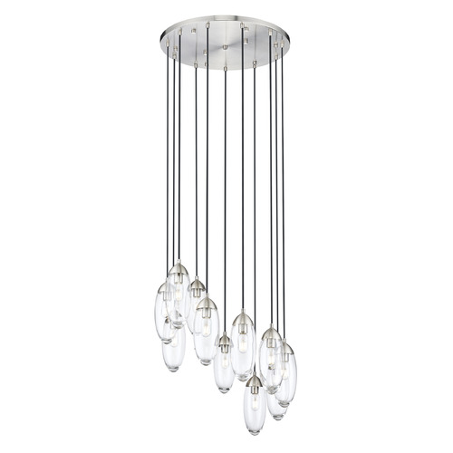 Z-Lite Arden Brushed Nickel Multi-Light Pendant with Oblong Shade