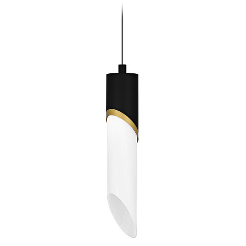 Quoizel Lighting Quoizel Lighting Alys Matte Black & Gold LED Mini-Pendant Light with Cylindrical Shade PCAYS1503MBK