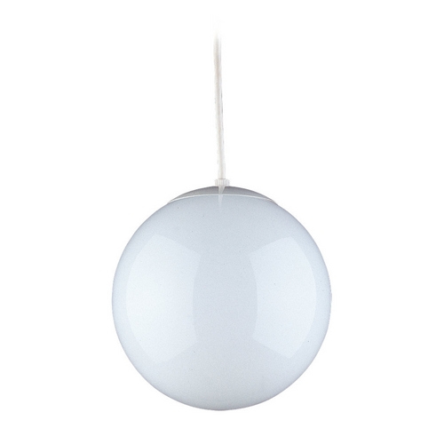 Leo 14-Inch Globe Pendant in White by Visual Comfort Studio
