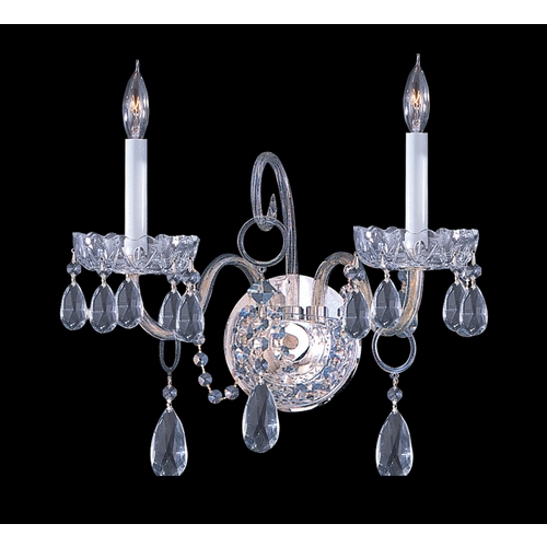 Traditional Crystal Sconce Wall Light in Polished Chrome by Crystorama Lighting