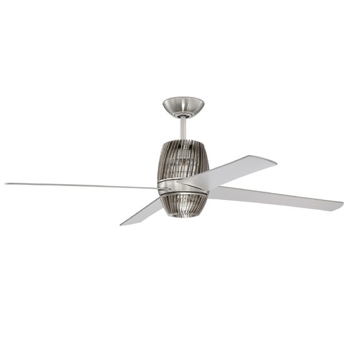 52-Inch Brushed Nickel Ceiling Fan with LED Light 3000K 227LM