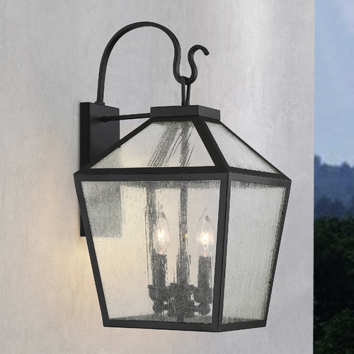 Woodstock 23.50-Inch Outdoor Wall Lantern in Black by Savoy House