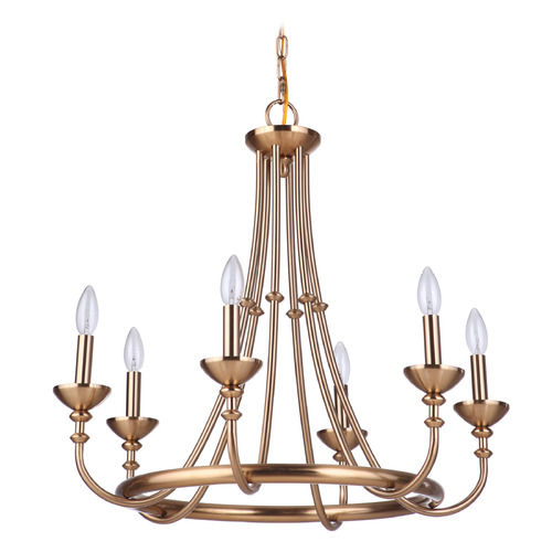 Craftmade Lighting Marlowe Satin Brass Chandelier by Craftmade Lighting 53726-SB