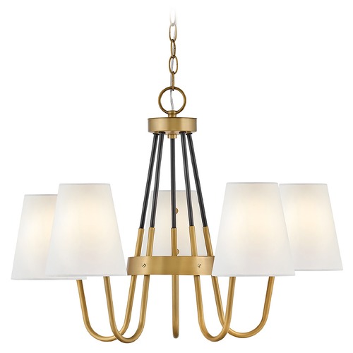 Aston Medium Chandelier in Heritage Brass & Black by Hinkley Lighting