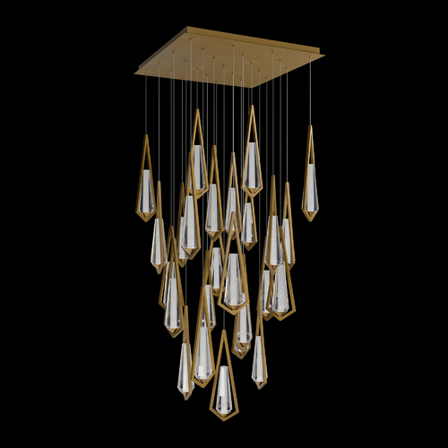 Devotion LED 25-Light Pendant in Aged Brass by Schonbek Beyond